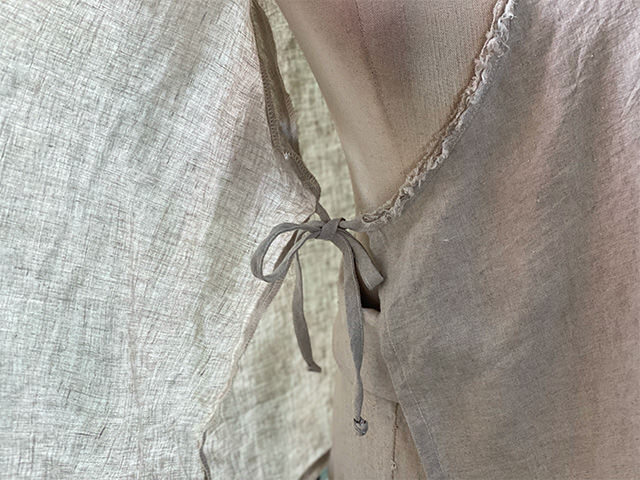 asana HEMP100% フリンジ カシュクール ブラウス・きなり