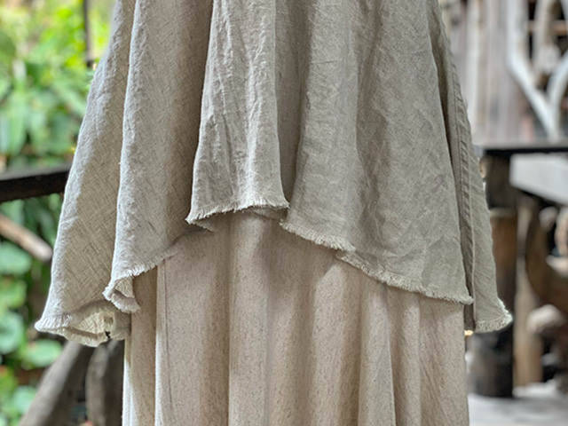 asana HEMP100% ひらひら 貫頭衣 シャツ・きなり