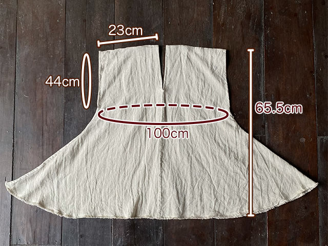 asana HEMP100% ひらひら 貫頭衣 シャツ・きなり