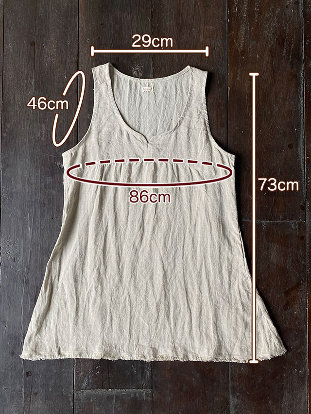 asana HEMP100% タンクトップ・きなり