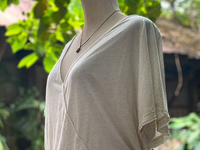 asana HEMP100% テロテロ カシュクール ブラウス・きなり