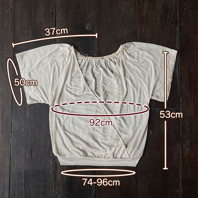 asana HEMP100% テロテロ カシュクール ブラウス・きなり