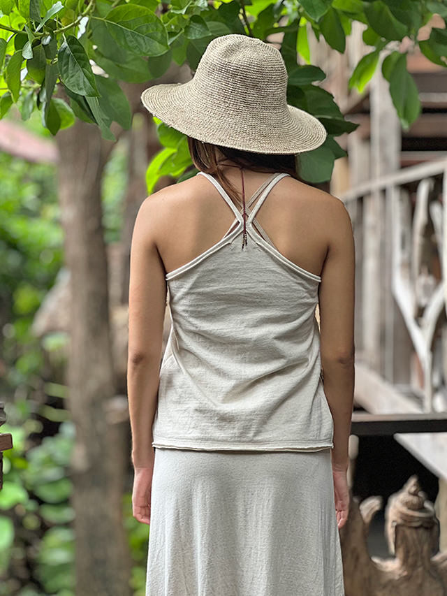 asana ヘンプコットン 厚手 パット入り キャミソール・きなり【パヤカ