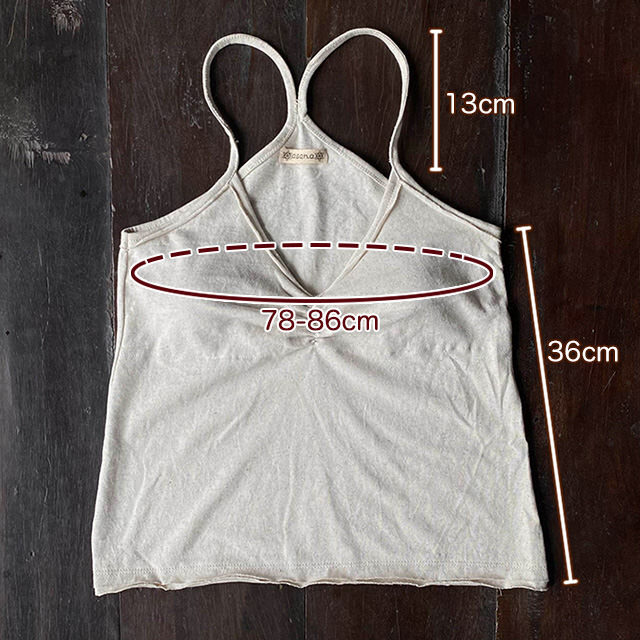 asana ヘンプコットン 厚手 パット入り キャミソール・きなり【パヤカ