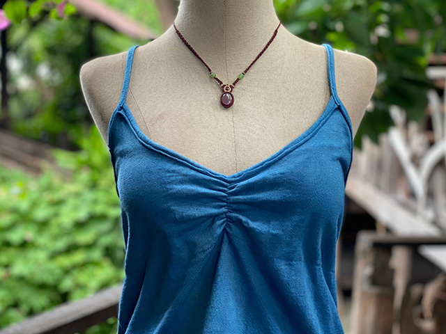 asana ヘンプコットン 厚手 パット入り キャミソール・草木染め