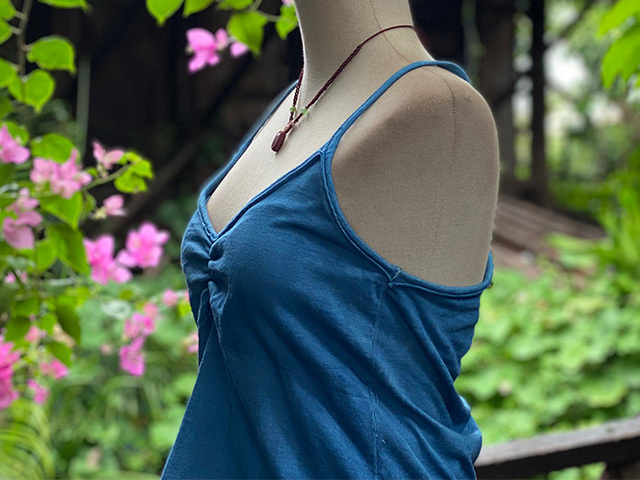 asana ヘンプコットン 厚手 パット入り キャミソール・草木染め