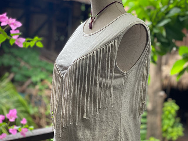 asana ヘンプコットン 薄手 インディアン タンク・きなり