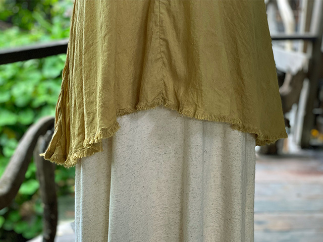 asana 麻100% NEW ひらひら 貫頭衣 シャツ・草木染め