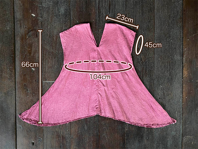 asana 麻100% NEW ひらひら 貫頭衣 シャツ・草木染め