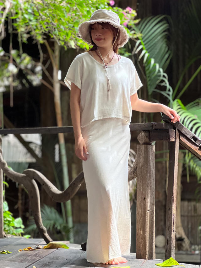asana HEMP100% テロテロ ゆったり Tee・きなり【パヤカ