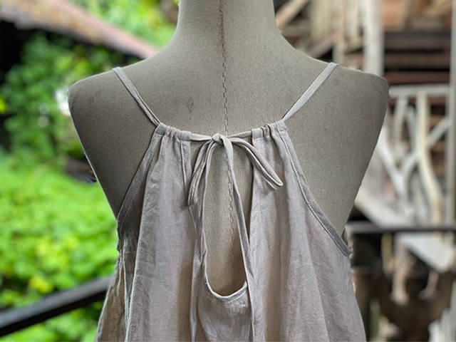 asana 麻100% フリンジ ゆったり キャミソール・きなり