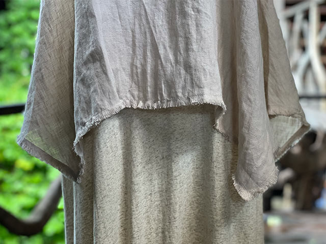 asana 麻100% フリンジ ゆったり キャミソール・きなり