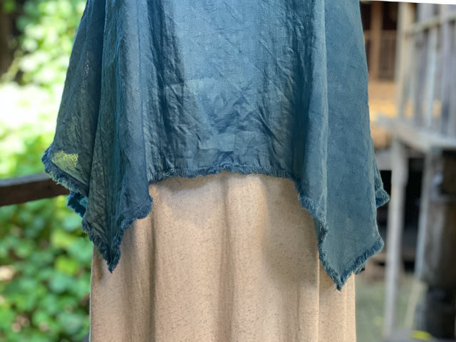 asana 麻100% フリンジ ゆったり キャミソール・草木染め