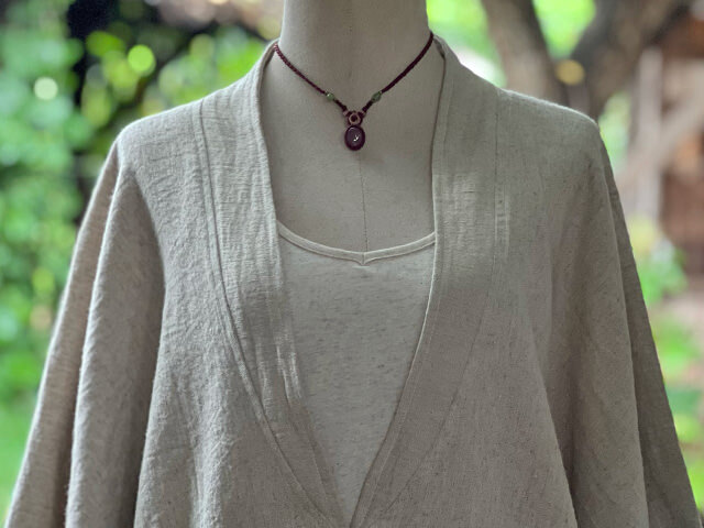 asana HEMP100% 厚手 和風 ジャケット・きなり