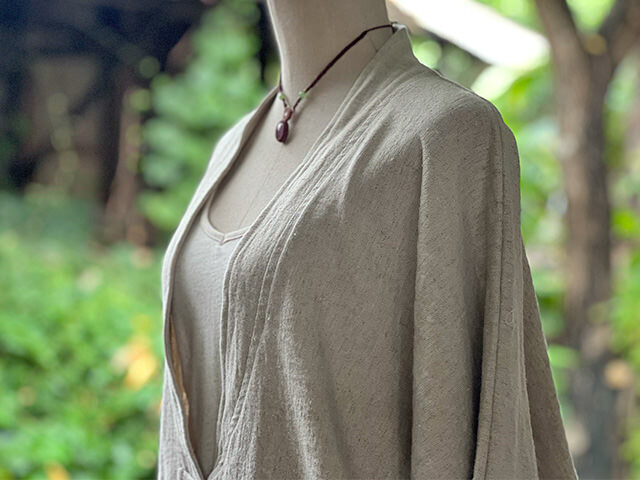 asana HEMP100% 厚手 和風 ジャケット・きなり