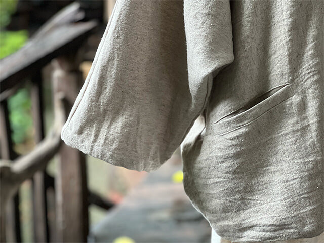 asana HEMP100% 厚手 和風 ジャケット・きなり