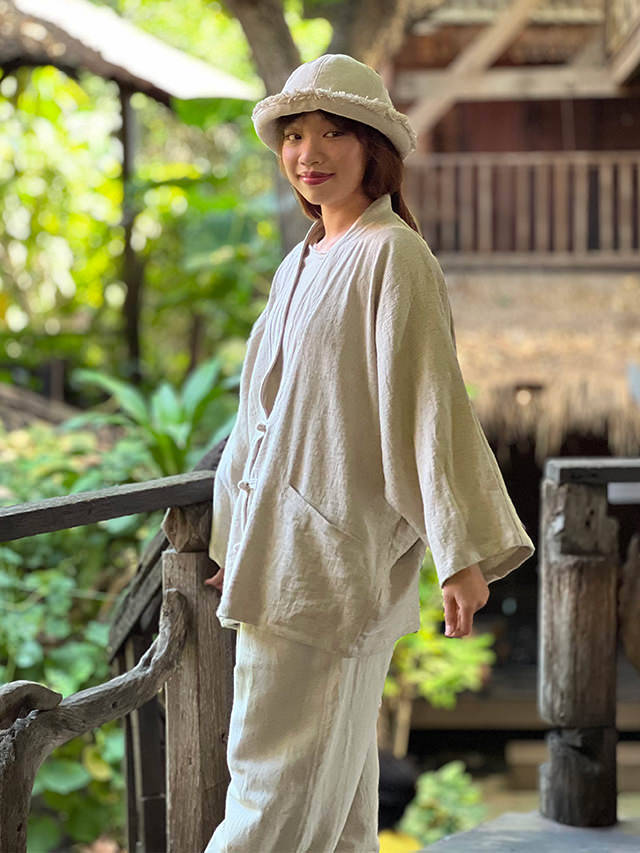 asana HEMP100% 厚手 和風 ジャケット・きなり【パヤカ オンライン