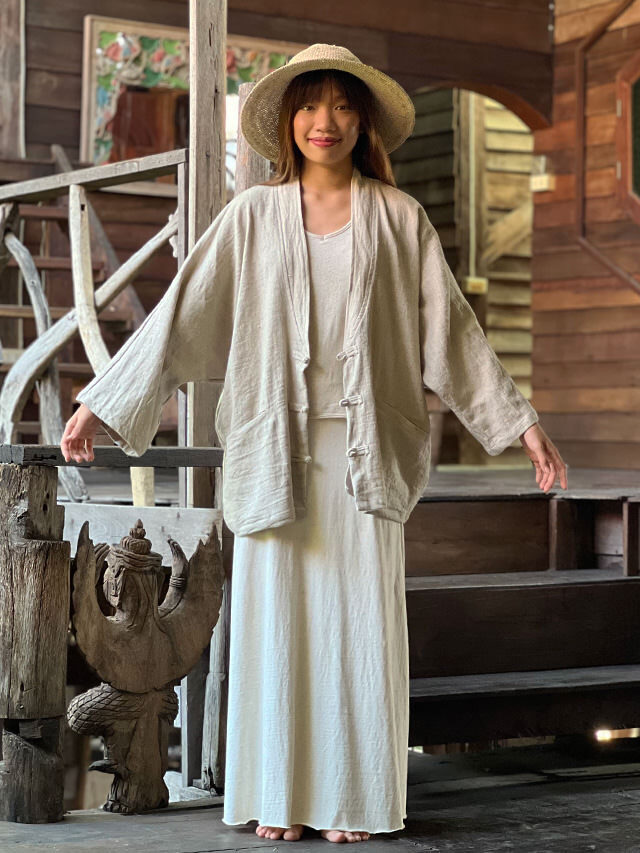 asana HEMP100% 厚手 和風 ジャケット・きなり【パヤカ オンライン