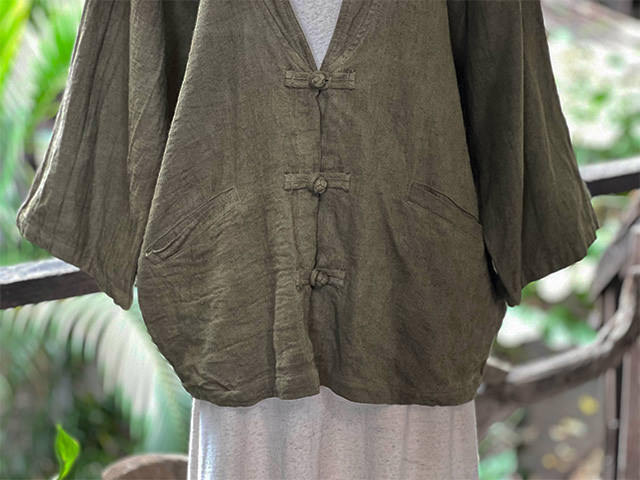asana HEMP100% 厚手 和風 ジャケット・草木染め