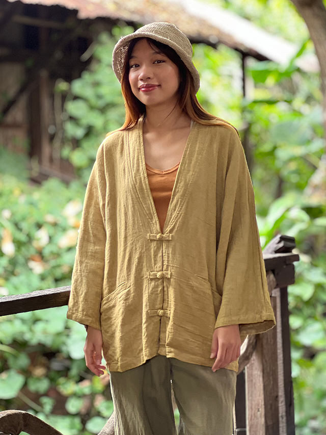 asana HEMP100% 厚手 和風 ジャケット・草木染め【パヤカ オンライン