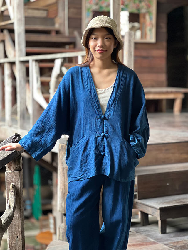 asana HEMP100% 厚手 和風 ジャケット・草木染め【パヤカ オンライン