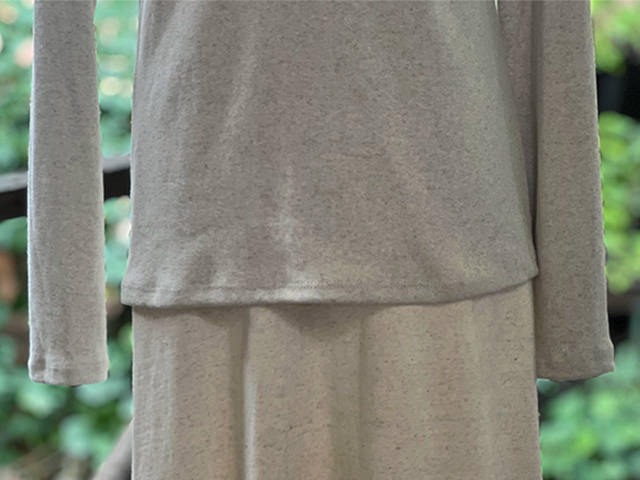 asana ヘンプコットン リブ NEW ハイネック・きなり