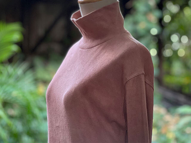 asana ヘンプコットン リブ NEW ハイネック・きなり