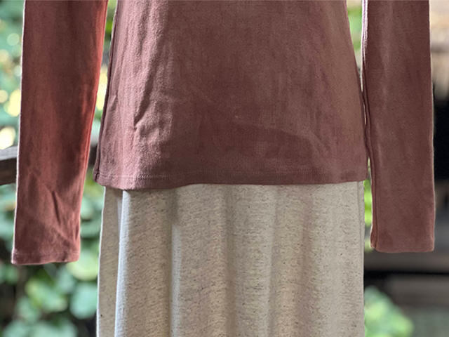 asana ヘンプコットン リブ NEW ハイネック・きなり