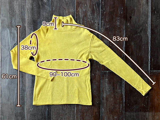 asana ヘンプコットン リブ NEW ハイネック・きなり