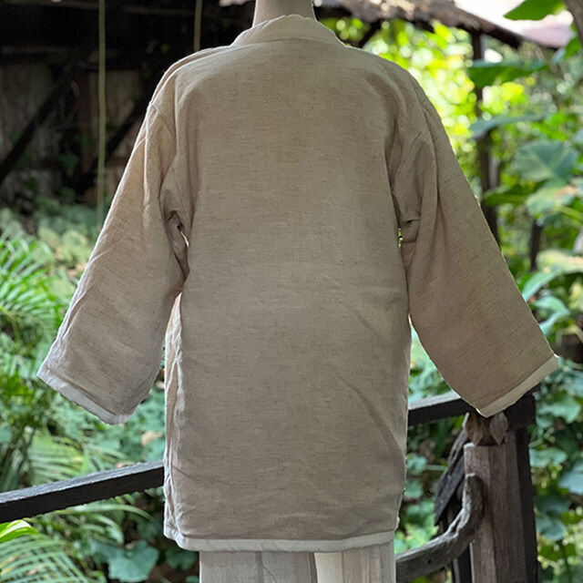 asana HEMP100% 厚手 デニム風 リバーシブル はんてん・きなり【パヤカ  