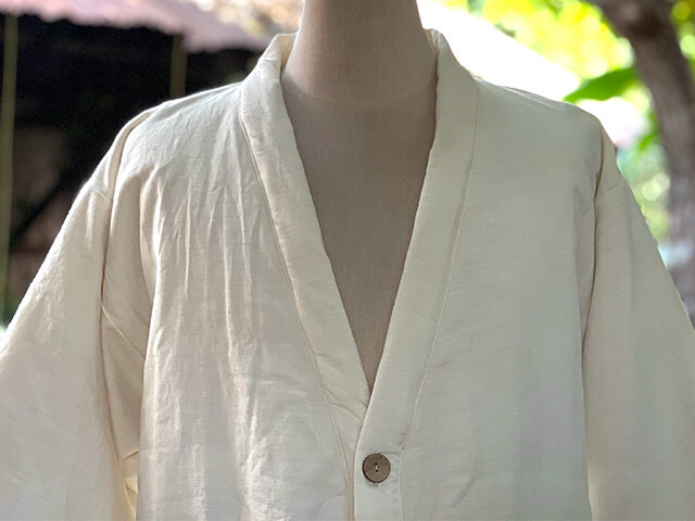 asana HEMP100% 厚手 デニム風 リバーシブル はんてん・きなり【パヤカ