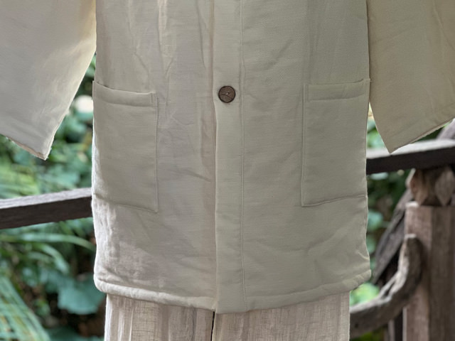 asana HEMP100% 厚手 デニム風 リバーシブル はんてん・きなり【パヤカ