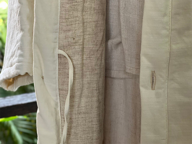 asana HEMP100% 厚手 デニム風 リバーシブル はんてん・きなり【パヤカ