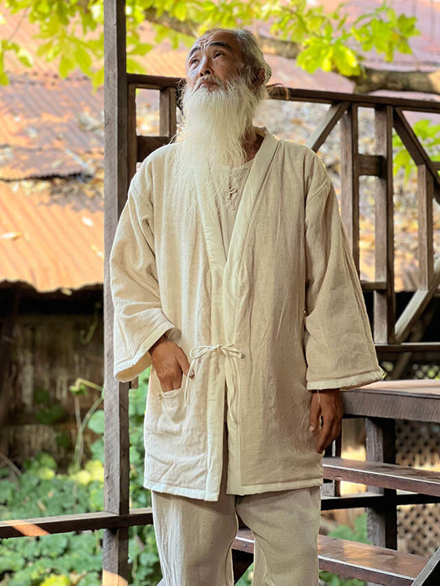 asana HEMP100% 厚手 デニム風 リバーシブル はんてん・きなり【パヤカ  