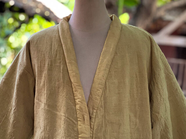 asana HEMP100% 厚手 デニム風 リバーシブル はんてん・草木染め