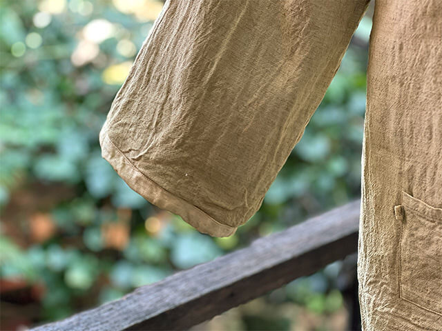 asana HEMP100% 厚手 デニム風 リバーシブル はんてん・草木染め