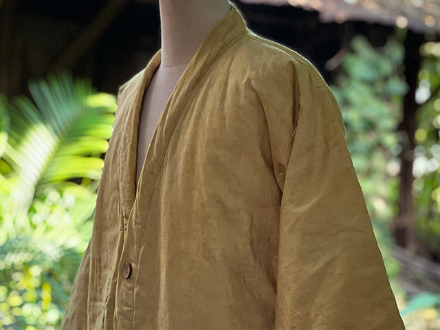 asana HEMP100% 厚手 デニム風 リバーシブル はんてん・草木染め