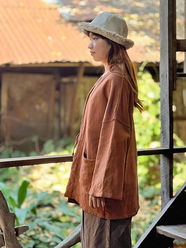 asana ヘンプコットン ふかふか ジャケット・草木染め【パヤカ