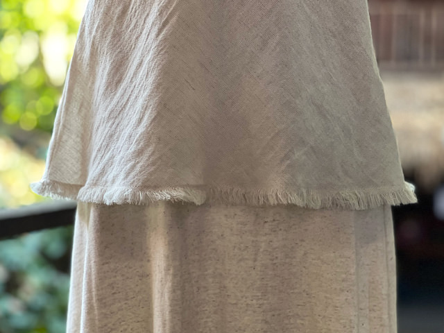 asana 麻100% 薄手 バイアス タンクトップ・きなり