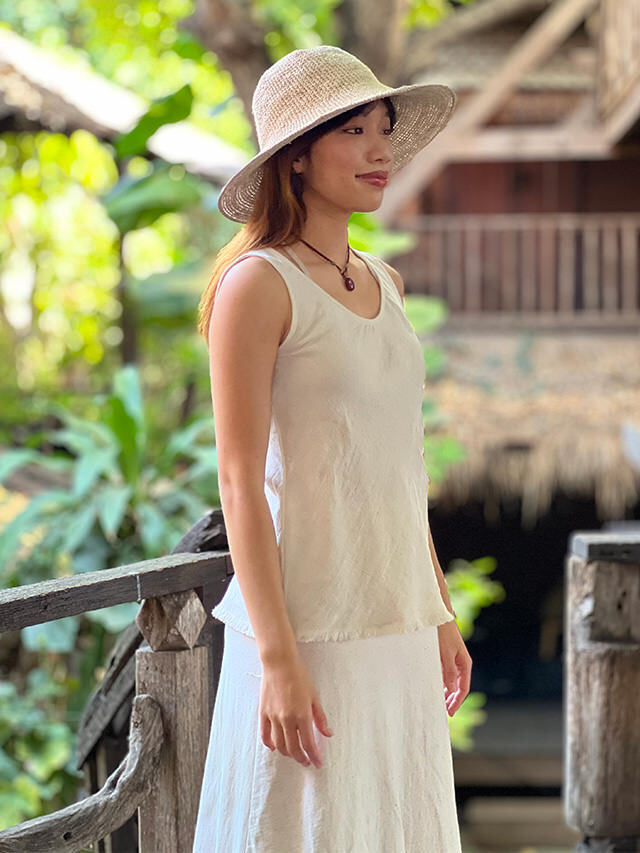 seed and soil アーサナトップス　Asana tops asana HEMP100% テロテロ 手刺繍 トップス・草木染め【パヤカ