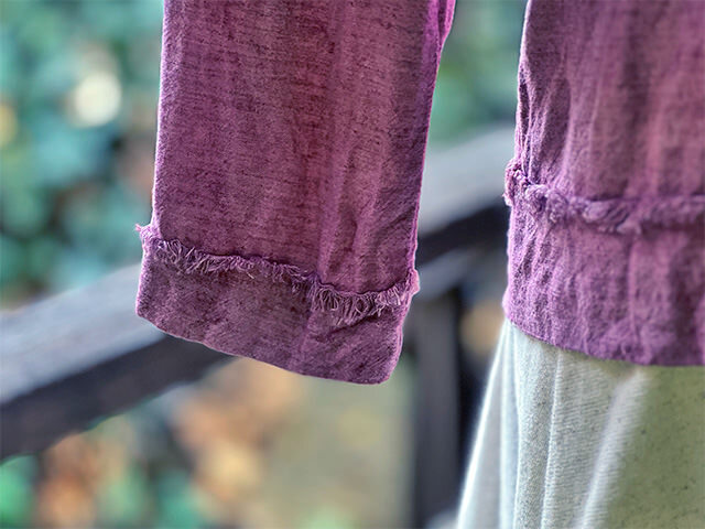 asana HEMP100% Vネック ブラウス・草木染め