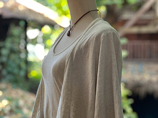 asana ヘンプコットン 薄手 カーディガン・きなり