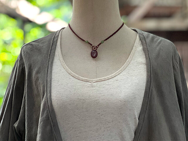 asana ヘンプコットン 薄手 カーディガン・草木染め