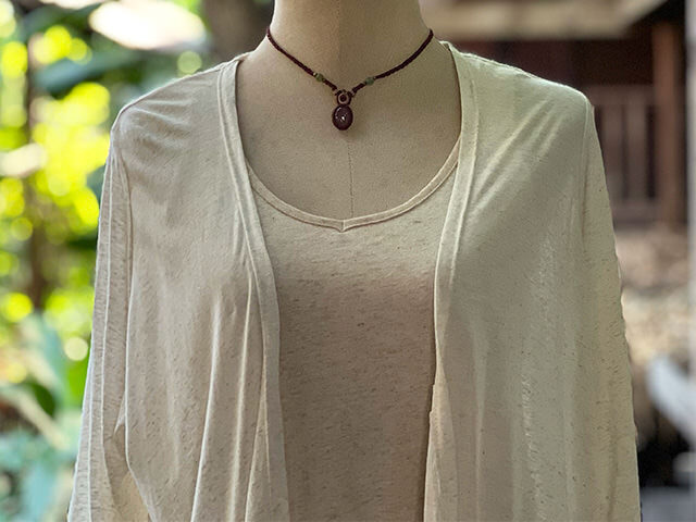 asana ヘンプコットン テロテロ カーディガン・きなり