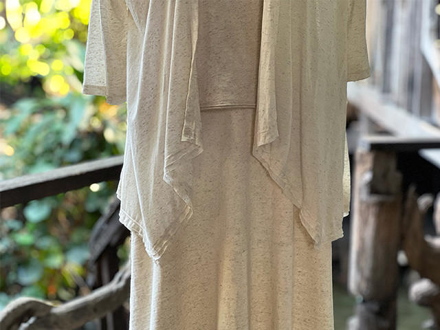 asana ヘンプコットン テロテロ カーディガン・きなり