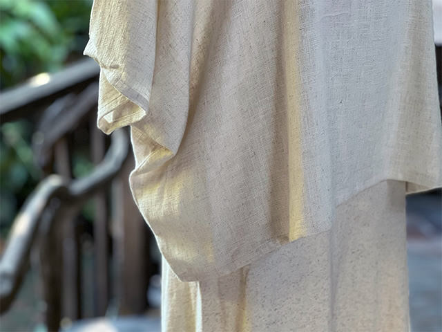 asana HEMP100% テロテロ ゆったり ブラウス・きなり