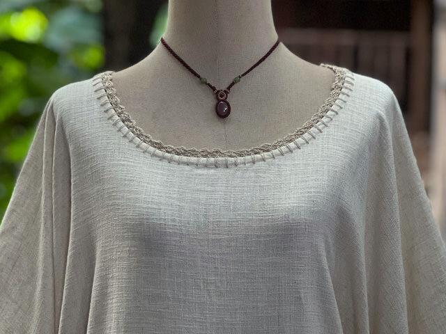 asana HEMP100% テロテロ ゆったり ブラウス・きなり