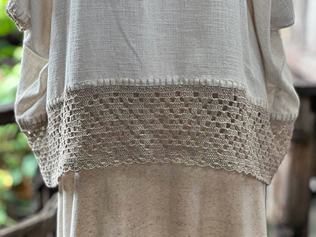 asana HEMP100% テロテロ ゆったり ブラウス・きなり