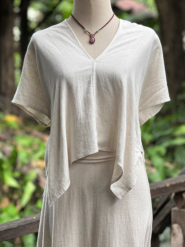 asana HEMP100% テロテロ バイアス Tee●きなり asana HEMP100% テロテロ バイアス Tee・きなり【パヤカ オンライン