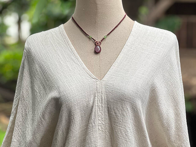 asana HEMP100% テロテロ フリンジ ショート 貫頭衣・きなり